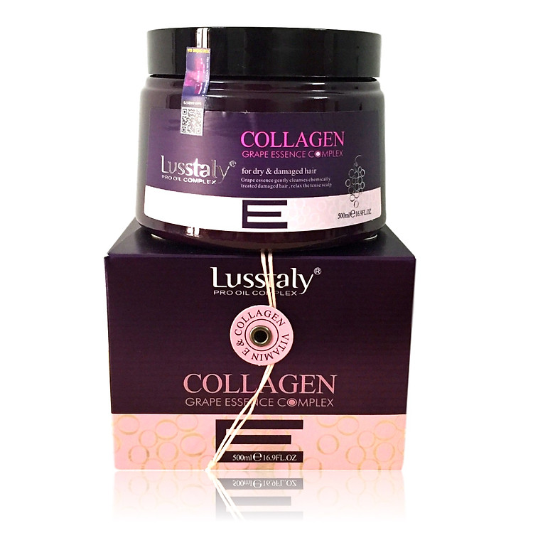 Kem hấp ủ Lusstaly Collagen Grape Essence Complex mask phục hồi siêu mượt tóc cao cấp 500ml