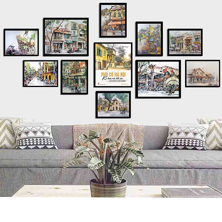 Khung ảnh treo tường có kính Hà Nội xưa BINBIN KA262 (11 chiếc)