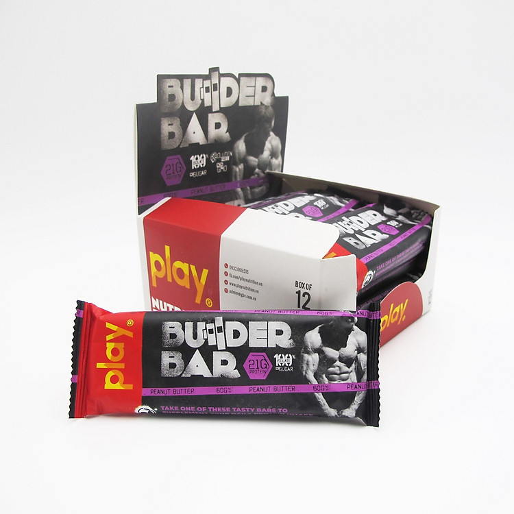 Hộp 12 Thanh Protein Builder PLAY Vị Bơ Đậu Phộng