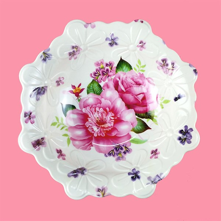 Bát tô hoa văn bông hồng đa giác GS7659