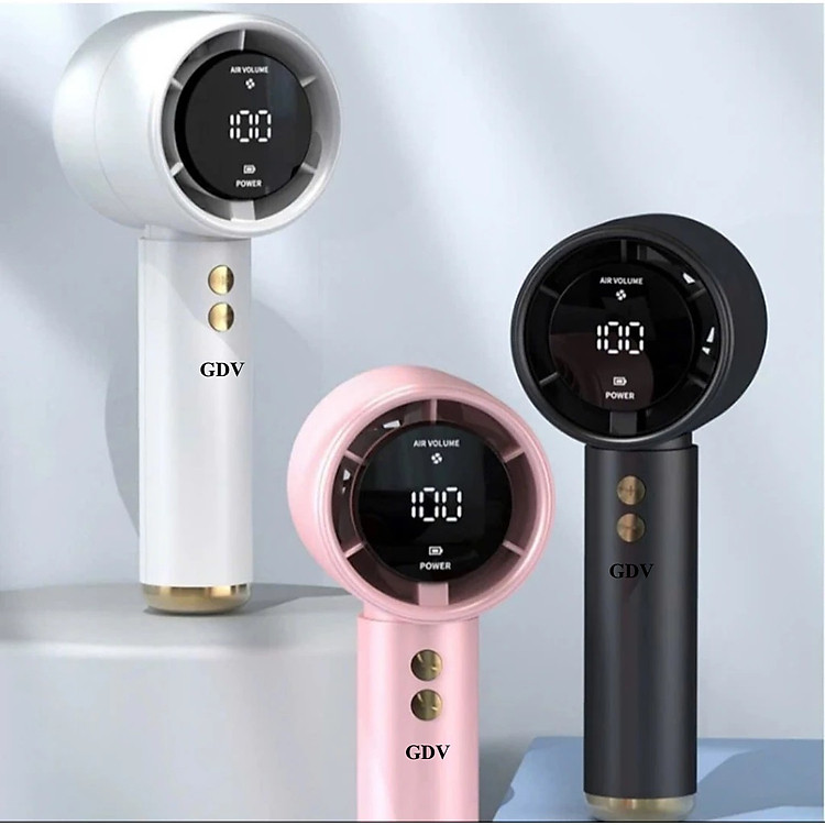 Quạt cầm tay mini GDV N68 100 cấp độ gió, pin cao 5000mAh màn hình hiển thị pin - Màu Ngẫu Nhiên - Hàng Chính Hãng