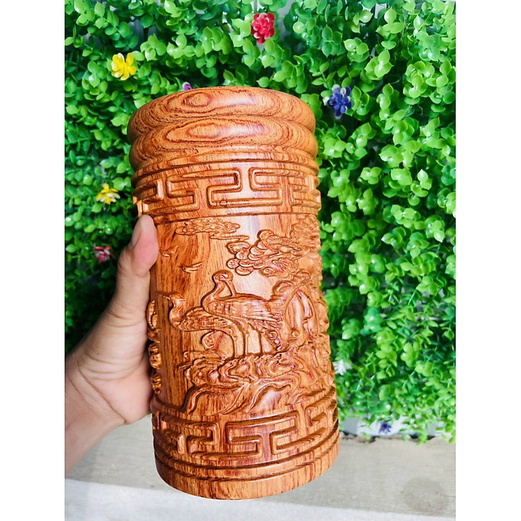 Ống Cắm Bút Gỗ Hương Đá (20x12x12cm) - Ảnh 2