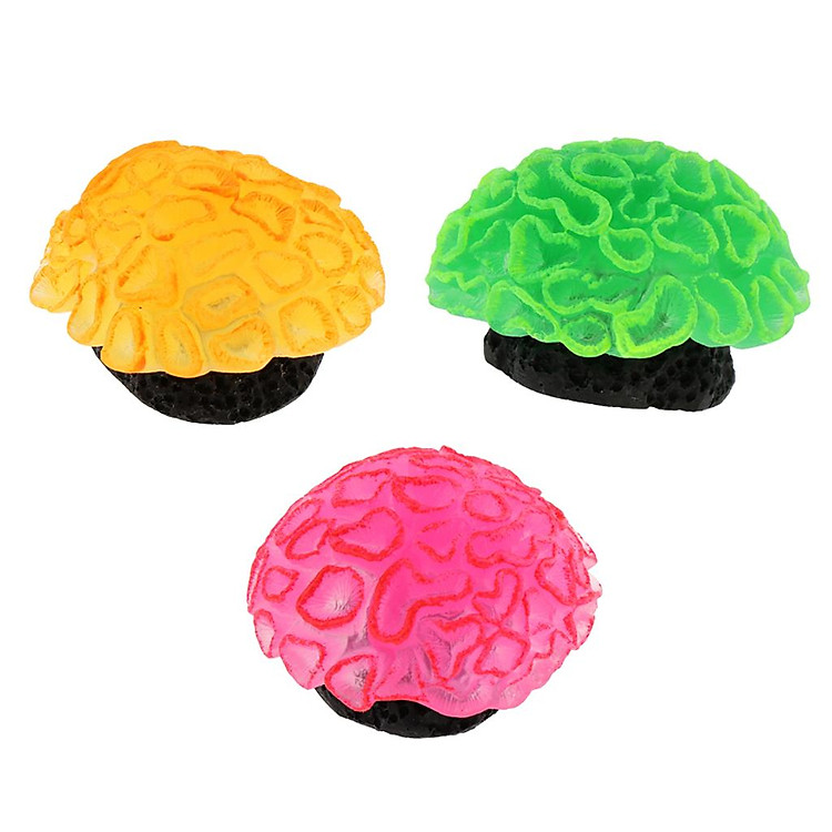 3 Pieces Glowing Effect Artificial Coral Aquarium Tank Decor Ornament