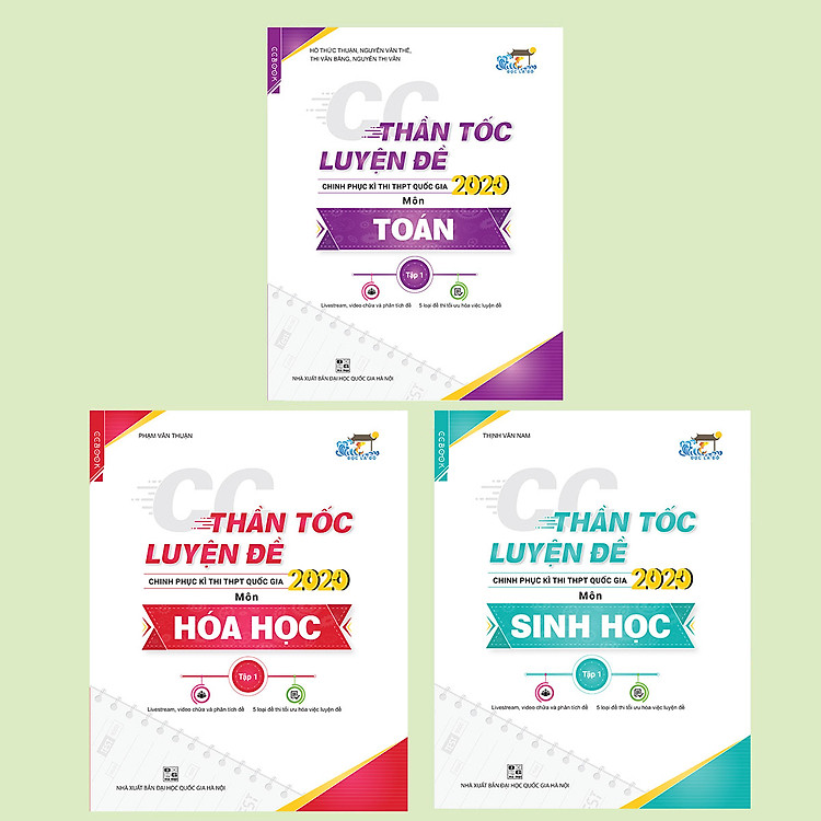 Combo CC Thần tốc luyện đề 2020 khối B môn: Toán - Hóa - Sinh (Tập 1)
