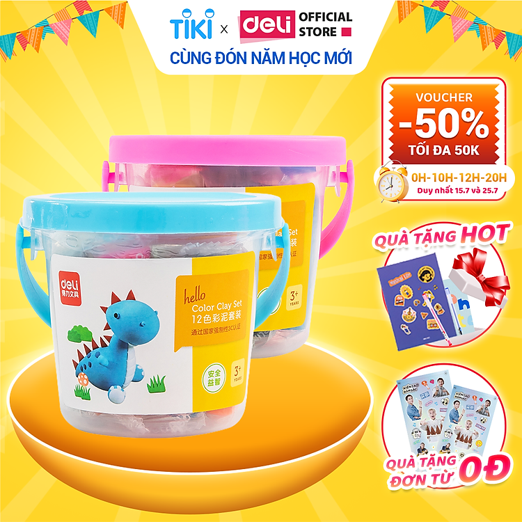 Đất Nặn Nhiều Màu Deli (12 màu)