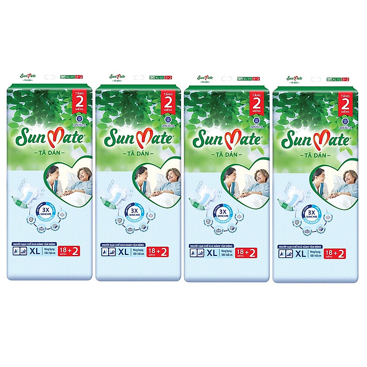 Chọn mua tại Shopee: Combo 4 Gói Tã Dán Sunmate XL18 mua giá tốt nhất tại Shop Mall