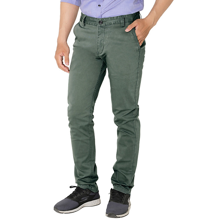 Quần Kaki Dài Nam co giãn Regular cao cấp Pigofashion QKK01 (xanh rêu)