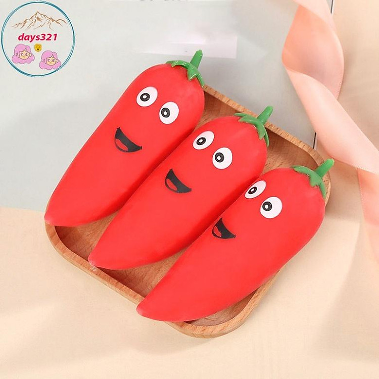Squishy HÌNH QUẢ ỚT BIỂU CẢM Mochi đồ chơi bóp tay mềm mịn dễ thương chân thực giảm stress co dãn đàn hồi ngộ nghĩnh bóp