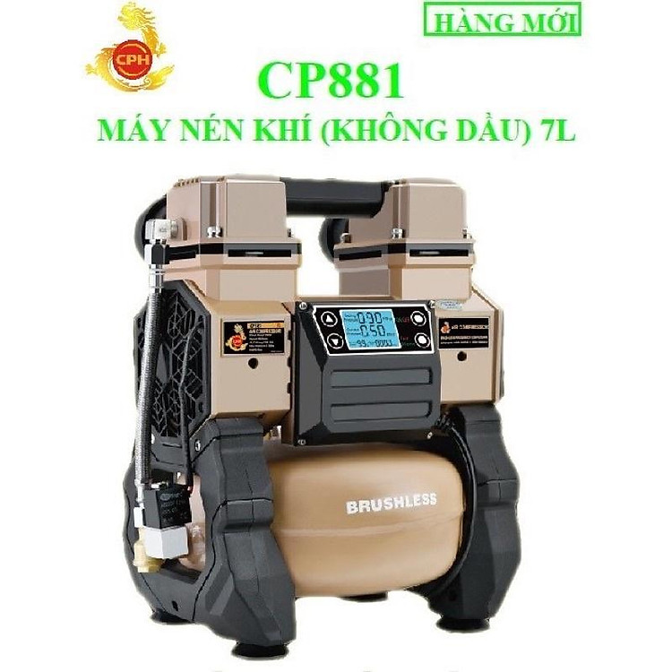 MÁY NÉN KHÍ KHÔNG DẦU KHÔNG CHỔI THAN 900W 7L CP881 CPH (BÌNH HỢP KIM CAO CẤP)- HÀNG CHÍNH HÃNG