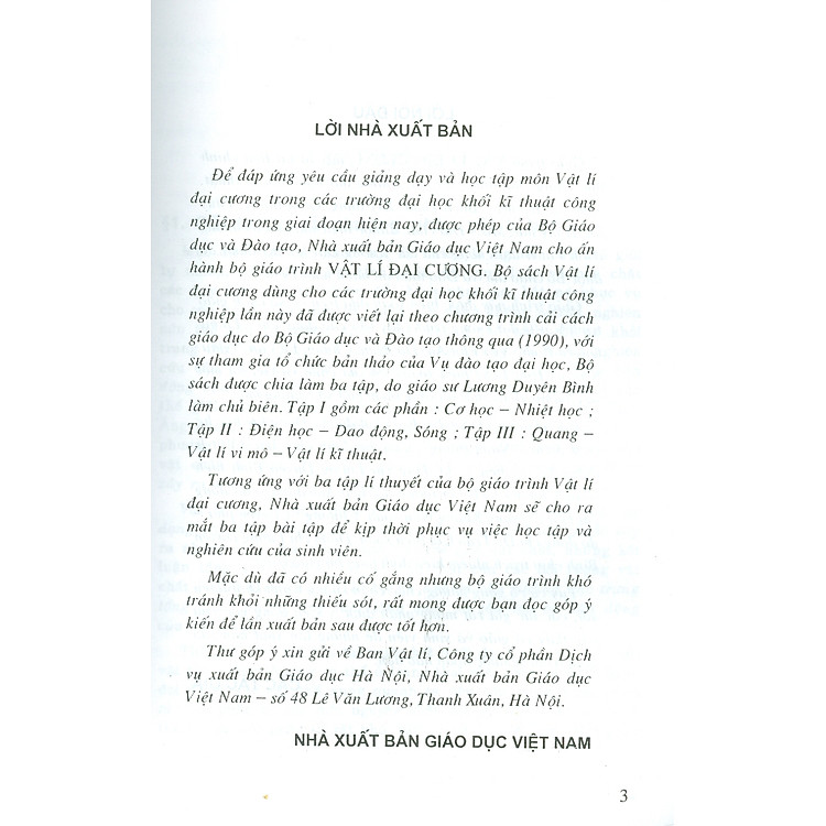 Vật Lí Đại Cương - Tập Một: Cơ-Nhiệt (Tái bản lần thứ 26 năm 2023) - Ảnh 3