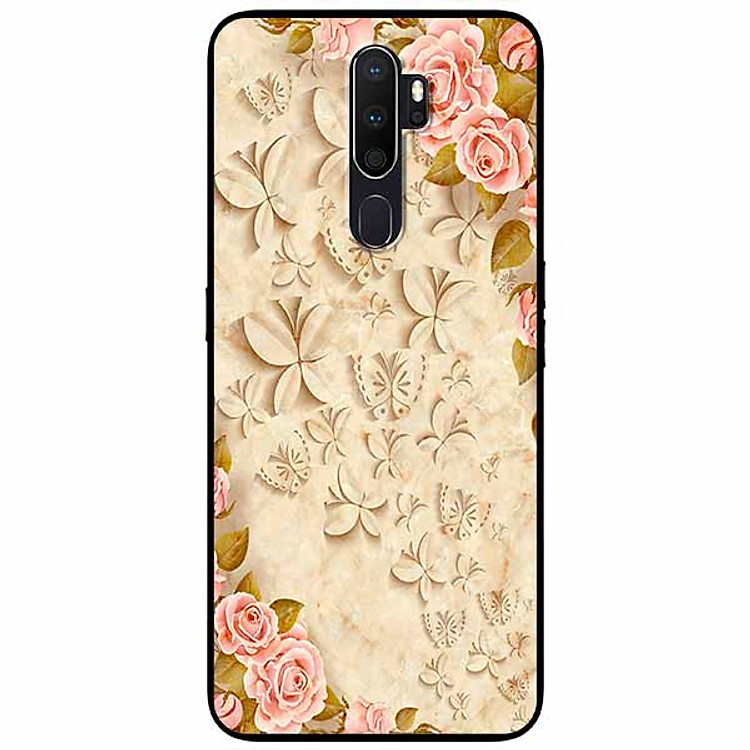 Ốp lưng dành cho Oppo A5 2020 - A9 2020 mẫu Hoa Hồng Lá Vàng