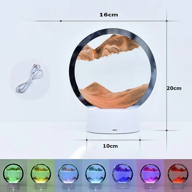 Đồng hồ cát trang trí có đèn đổi màu (Màu đỏ)