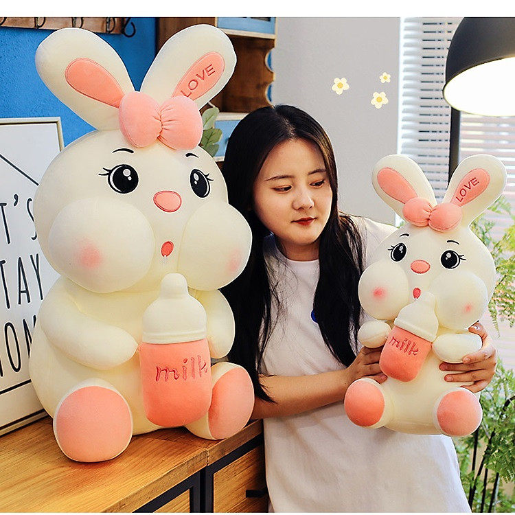 Gấu Bông Thỏ Ôm Bình Sữa Cao Cấp Chính hãng Giá tốt - Hình ảnh 3