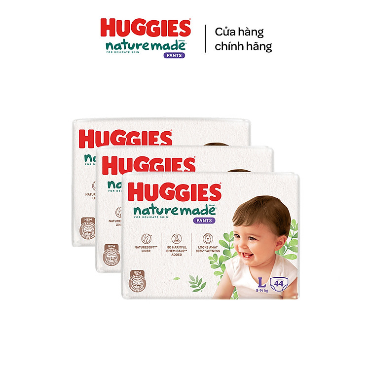Combo 3 Tã quần Huggies Naturemade M58/L44/XL38 Giá tốt - Hình ảnh 3
