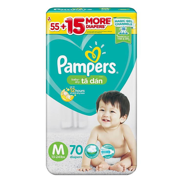 Tã Dán Pampers Philippines Gói Cực Đại M70 (70 Miếng)