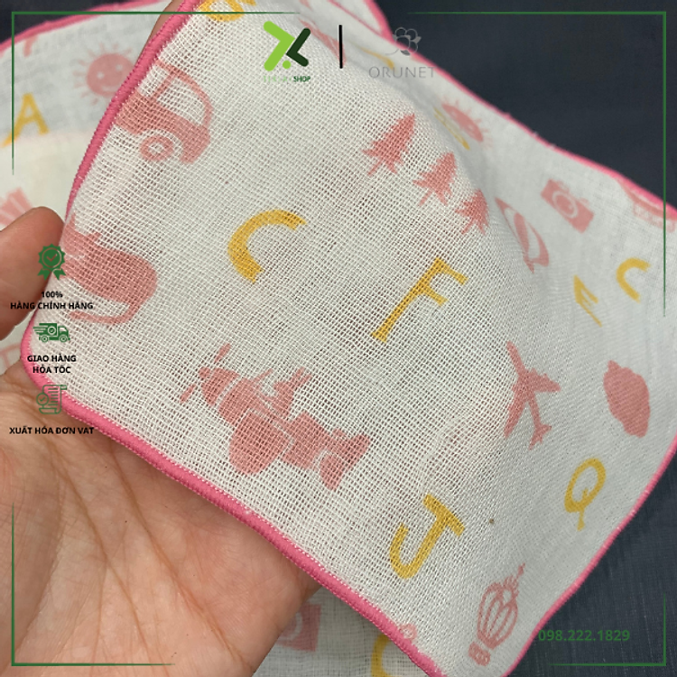 Set 3 khăn tay trẻ em Orunet Chính hãng Ưu đãi - Hình ảnh 5