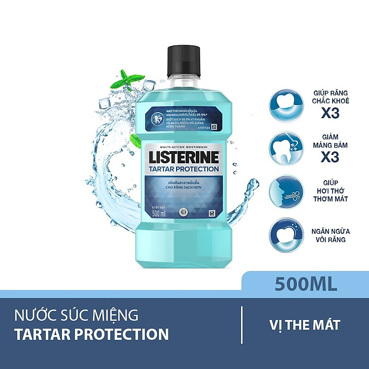 Nước Súc Miệng Ngăn Ngừa Vôi Răng Listerine Tartar Protection (500ml) - 8850007811671