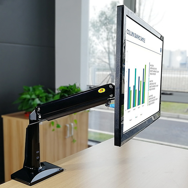Giá đỡ màn hình máy tính Nhập khẩu NB F37 24-37 inch, tích hợp cổng USB