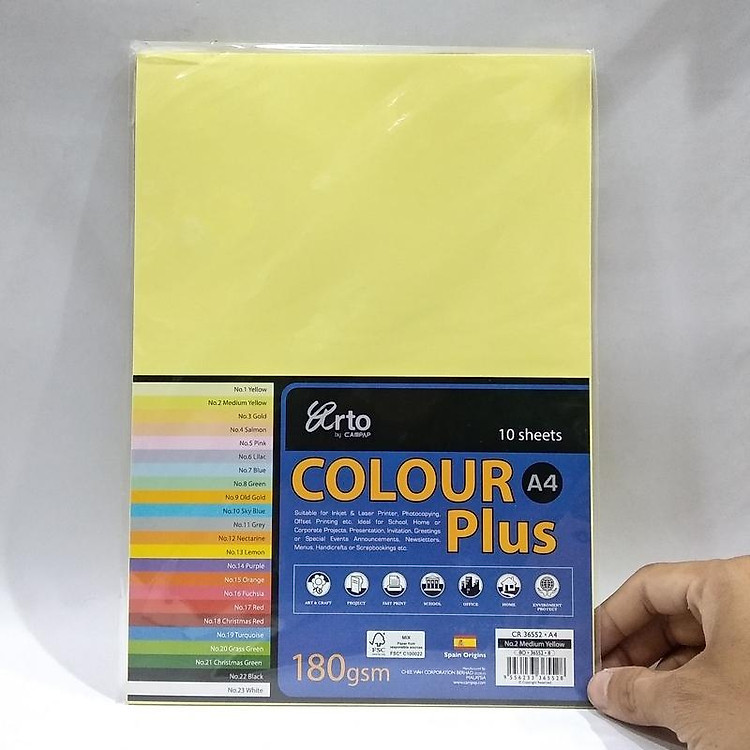 Giấy Bìa Màu 36552 - Màu Vàng - Ảnh 4