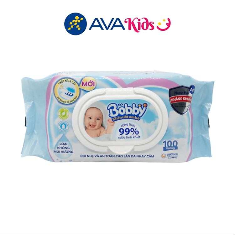 Tìm mua tại Avakids:Khăn ướt Bobby không mùi 100 miếng, tràn ngập Khuyến mãi, Ưu đãi