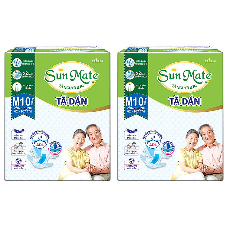 Combo 2 Tã Dán Lớn SunMate Size M Chính hãng Tiết kiệm - Hình ảnh 3