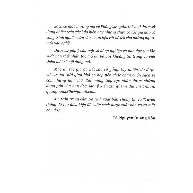 Phóng Sự Báo Chí - Lý Thuyết, Kỹ Năng Và Kinh Nghiệm (In lần thứ ba có bổ sung, chỉnh sửa) - Ảnh 3