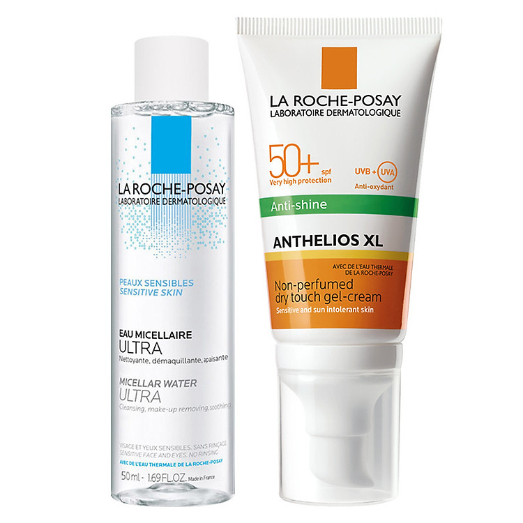 Bộ Đôi Kem Chống Nắng Kiểm Soát Bóng Nhờn La Roche-Posay Anthelios Dry Touch SPF 50+ 50ml Và Nước Tẩy Trang Micellar Water Cho Da Nhạy Cảm Micellar Water 50ml