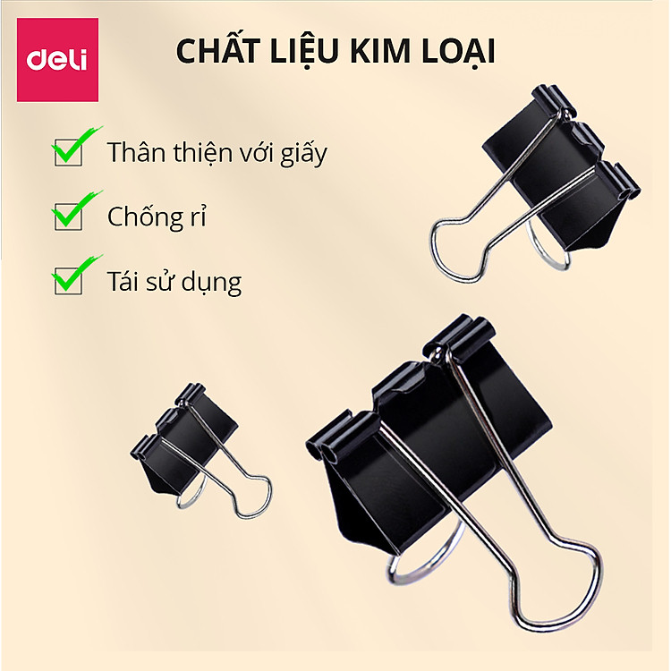 Kẹp Giấy Tài Liệu Deli (12 chiếc) - Ảnh 3