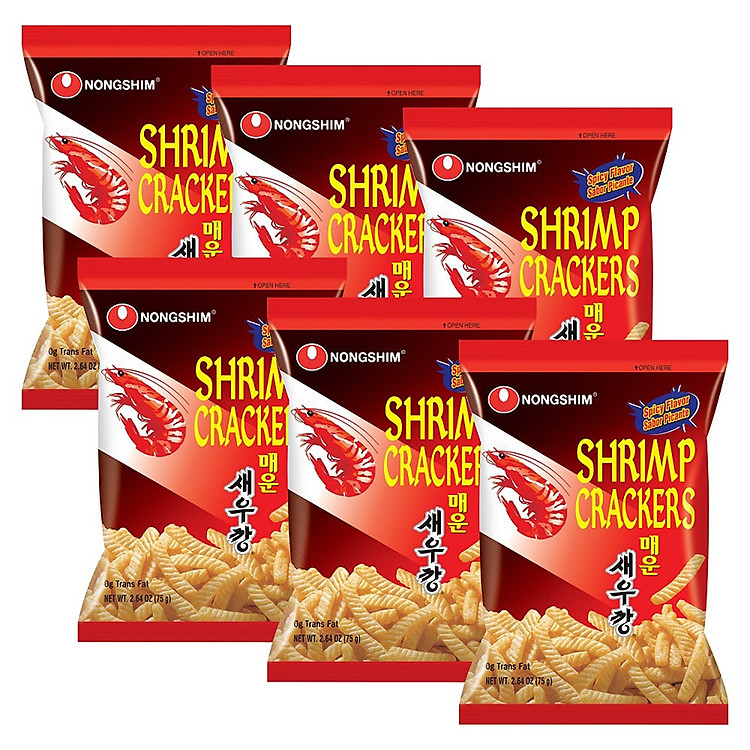 Combo 6 Gói Bánh Snack Tôm Cay Nongshim (75g / Gói)