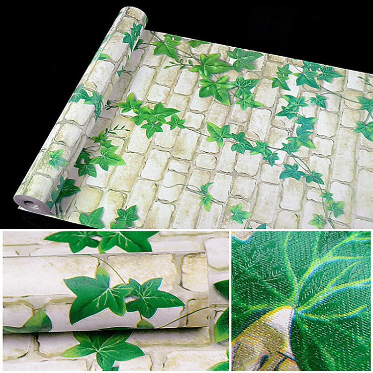 10m Giấy dán tường gạch dây leo xanh C0054