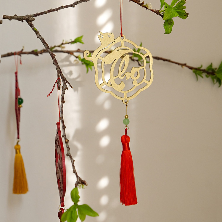 Dây Trang Trí Tết Thư Pháp Chữ Thọ Vàng (Bộ 5) - Ảnh 4