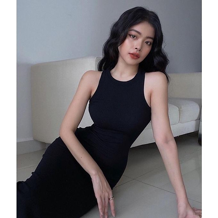 Đầm body sexy dài (2 màu nâu/đen)