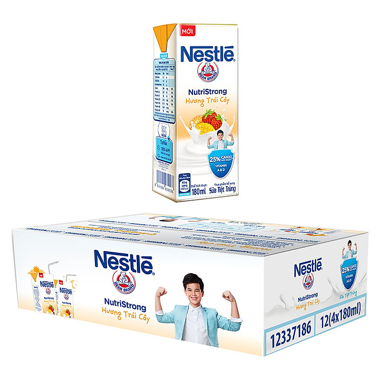 Thùng 48 Hộp Sữa Nước Nestlé Hương Trái Cây (180ml/Hộp)