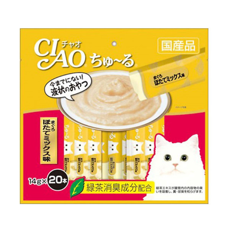 THỨC ĂN CHO MÈO CIAO CHURU THỊT CÁ NGỪ SÒ ĐIỆP (20 THANH)