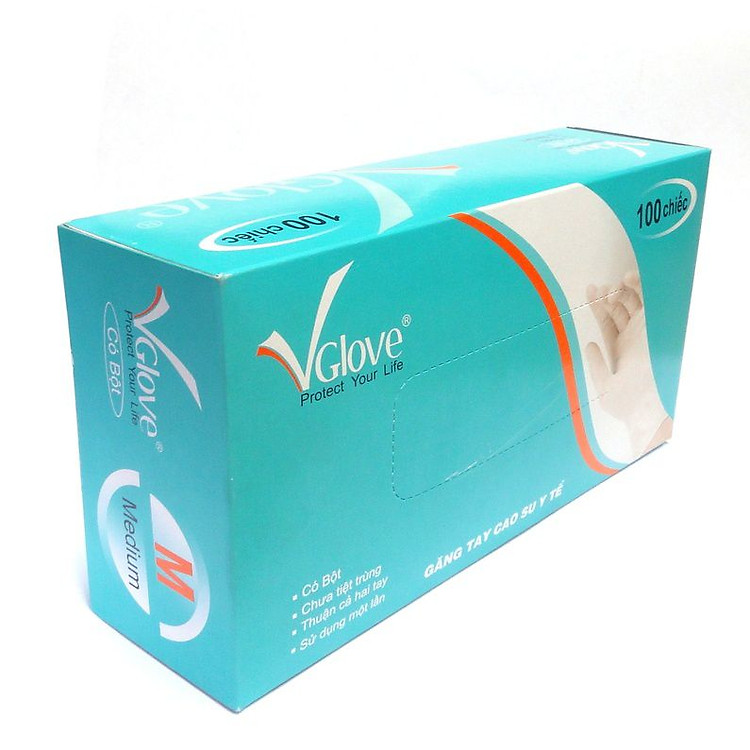 Găng tay y tế Vglove hộp 100 cái ( Size M )