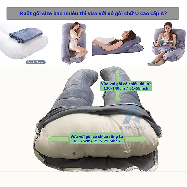 Vỏ gối ôm chữ U cho bà bầu Uy tín Tiết kiệm - Hình ảnh 3