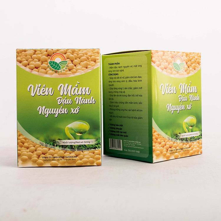 Viên mầm đậu nành nguyên xơ Đông Dương 2 hộp 500g