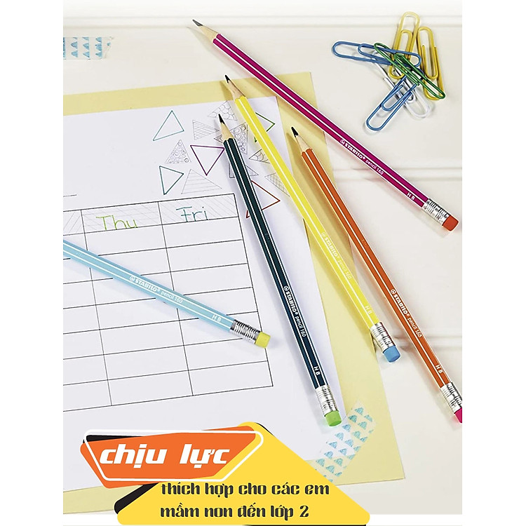 Bộ Bút Chì Gỗ STABILO Pencil 2160 HB (6 chiếc) + Chuốt Chì PS4538 (5 chiếc) - Ảnh 5