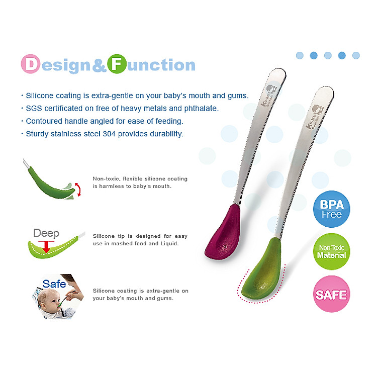 Muỗng Ăn Dặm Kuku Cho Bé Chính hãng Ưu đãi - Hình ảnh 3