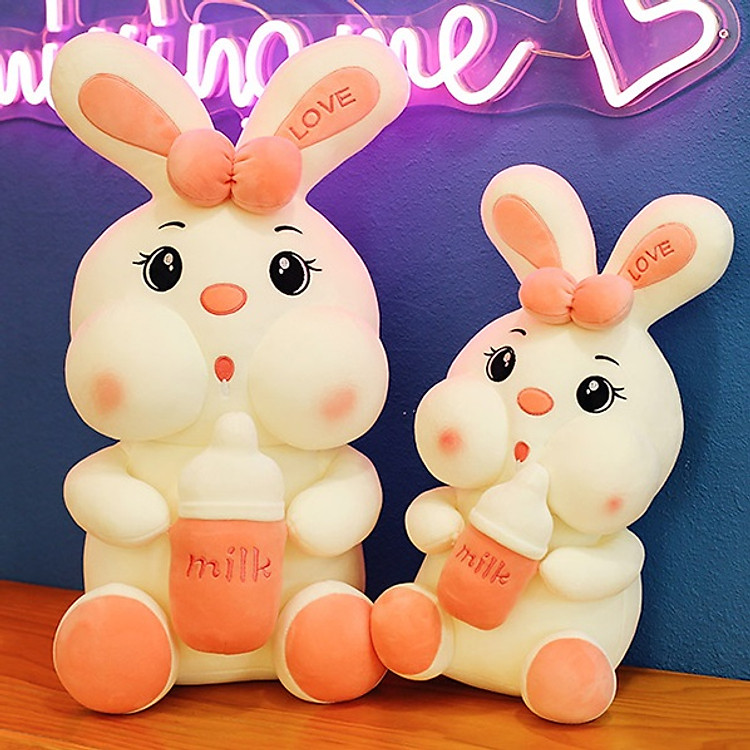 Gấu Bông Thỏ Ôm Bình Sữa Cao Cấp Chính hãng Giá tốt - Hình ảnh 2