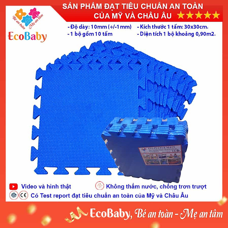 Bộ 10 tấm thảm xốp ECOBABY Chính hãng Tiết kiệm - Hình ảnh 3
