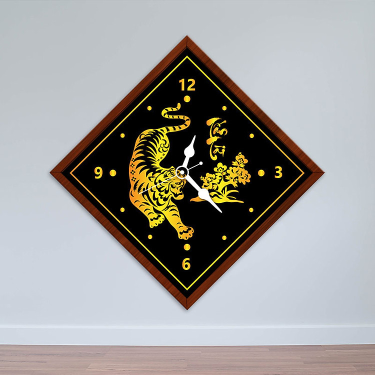 Đồng hồ treo tường hình con Hổ | Đồng hồ cho người tuổi Dần WC042
