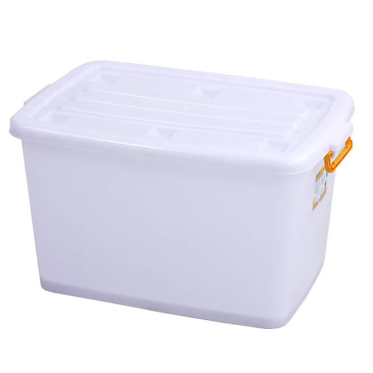 Thùng nhựa vuông đa năng 120L có bánh xe (quai màu ngẫu nhiên)
