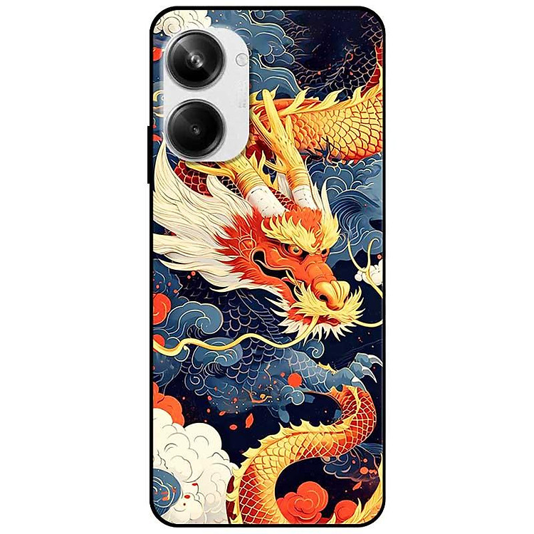 Ốp lưng cho Realme 9i - Realme 10 - C11 2021 - C65 4G - C67 - C20 - Poco X6 5G - Rồng Xanh Cam - Hàng Chính Hãng