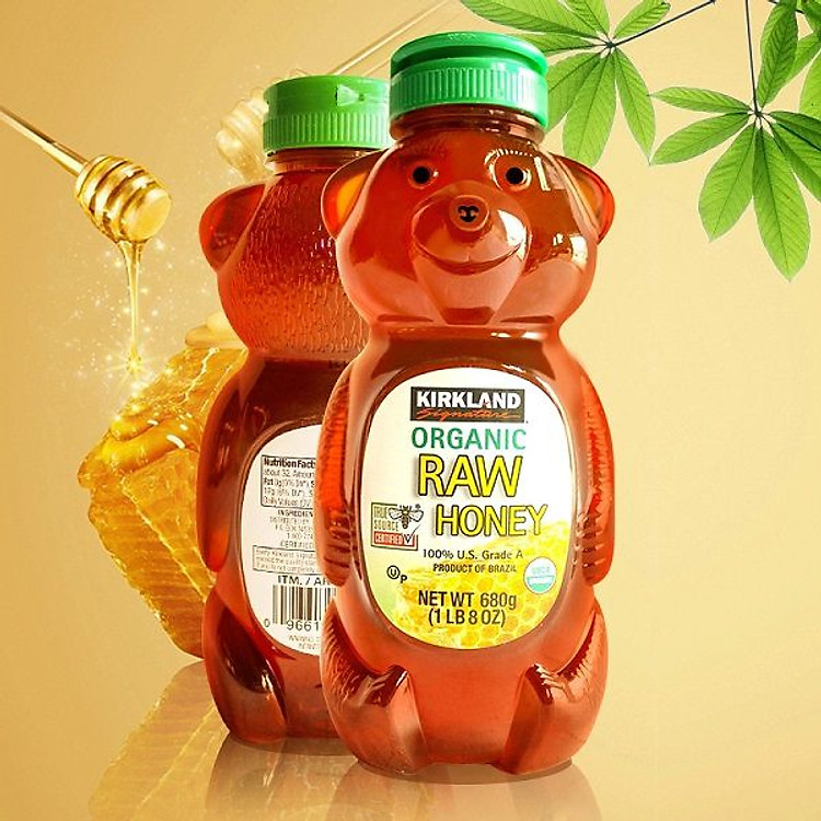 Mật Ong hữu cơ thiên nhiên Kirkland Singnature Honey Bear 680gr nhập Mỹ