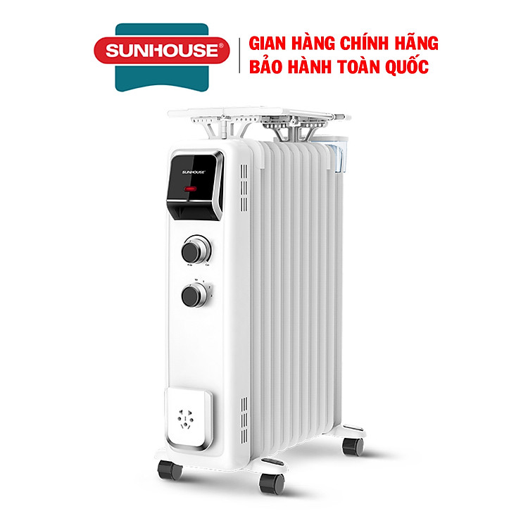 Máy sưởi dầu Sunhouse SHD7084, Công suất 2400W, 13 lá phát nhiệt, làm ấm nhanh, Có giàn phơi - Hàng chính hãng, bảo hành 12 tháng