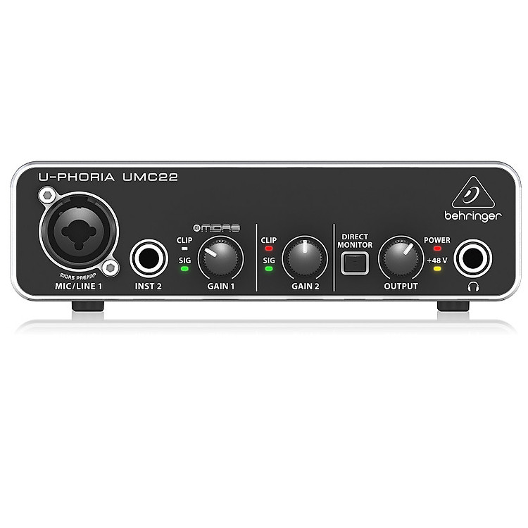 Soundcard thu âm Behringer U-Phoria UMC22 -USB Audio Interface-Hàng Chính Hãng