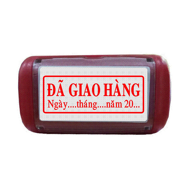 Con dấu liền mực Đã Giao Hàng có ngày tháng năm (Mực đỏ)