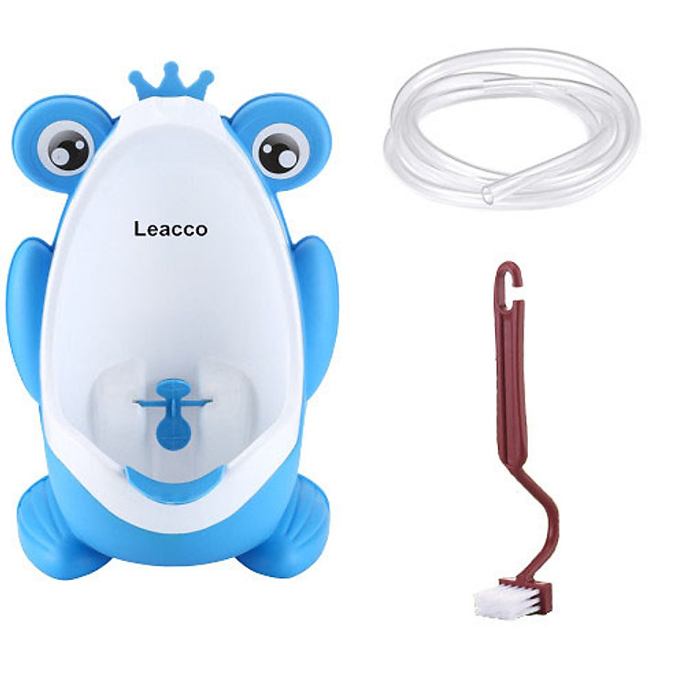 Bồn tiểu đứng Leacco hình ếch treo tường dành cho bé trai có lỗ thoát nước + Tặng kèm bộ quà tặng ( cọ vệ sinh , móc dán 3M , dây ống xả )