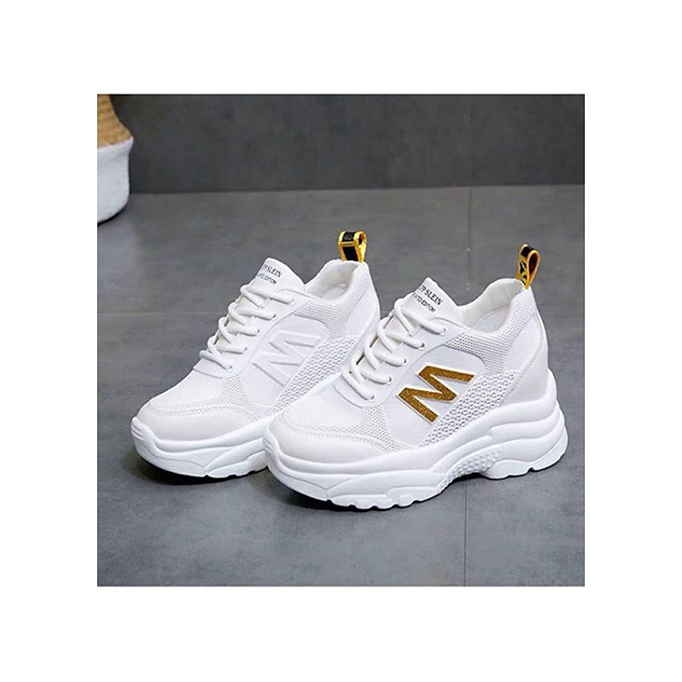Giày thể thao sneaker nữ độn đế 6 phân viền chữ M